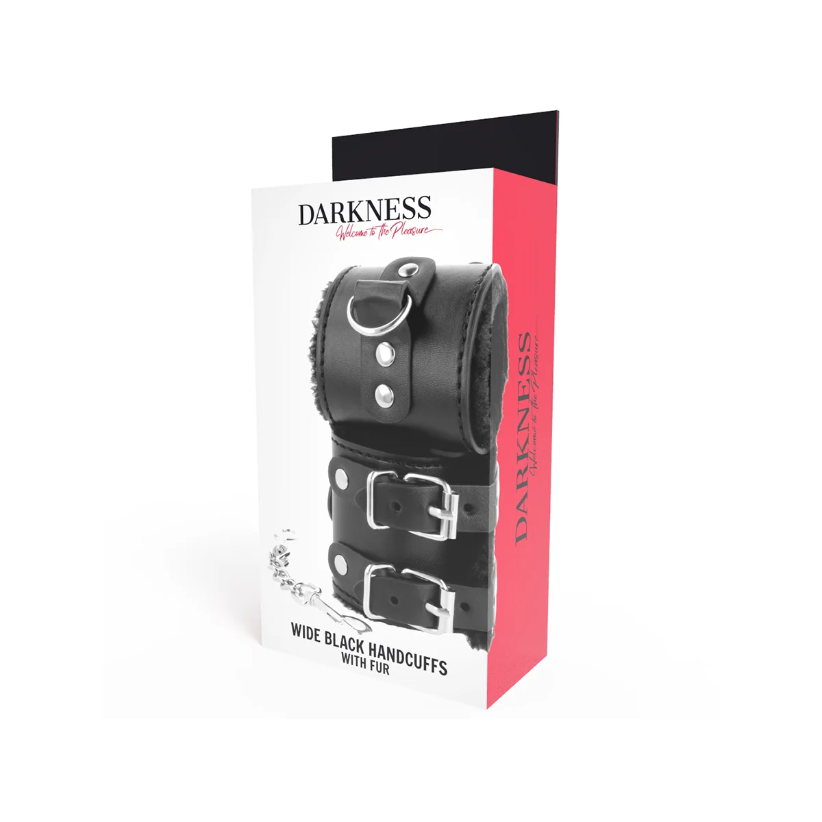 Schwarze, Verstellbare Lederhandschellen mit Futter von Darkness Bondage kaufen | Fesselliebe