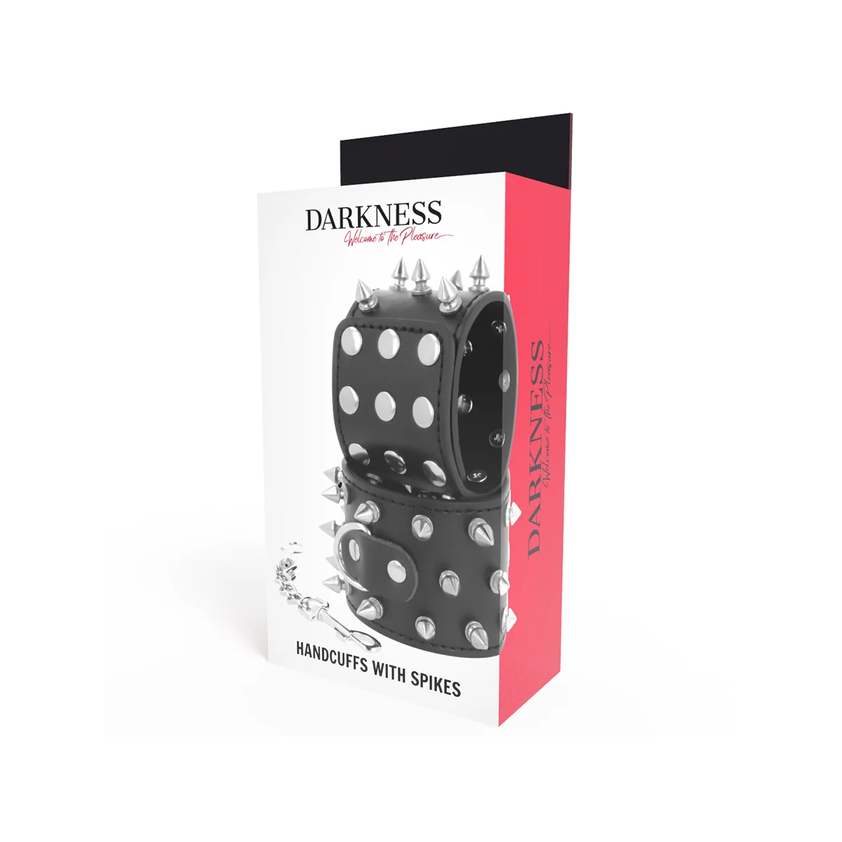 Skulls And Bones Schwarze Handschellen mit Spikes von Darkness Bondage kaufen | Fesselliebe