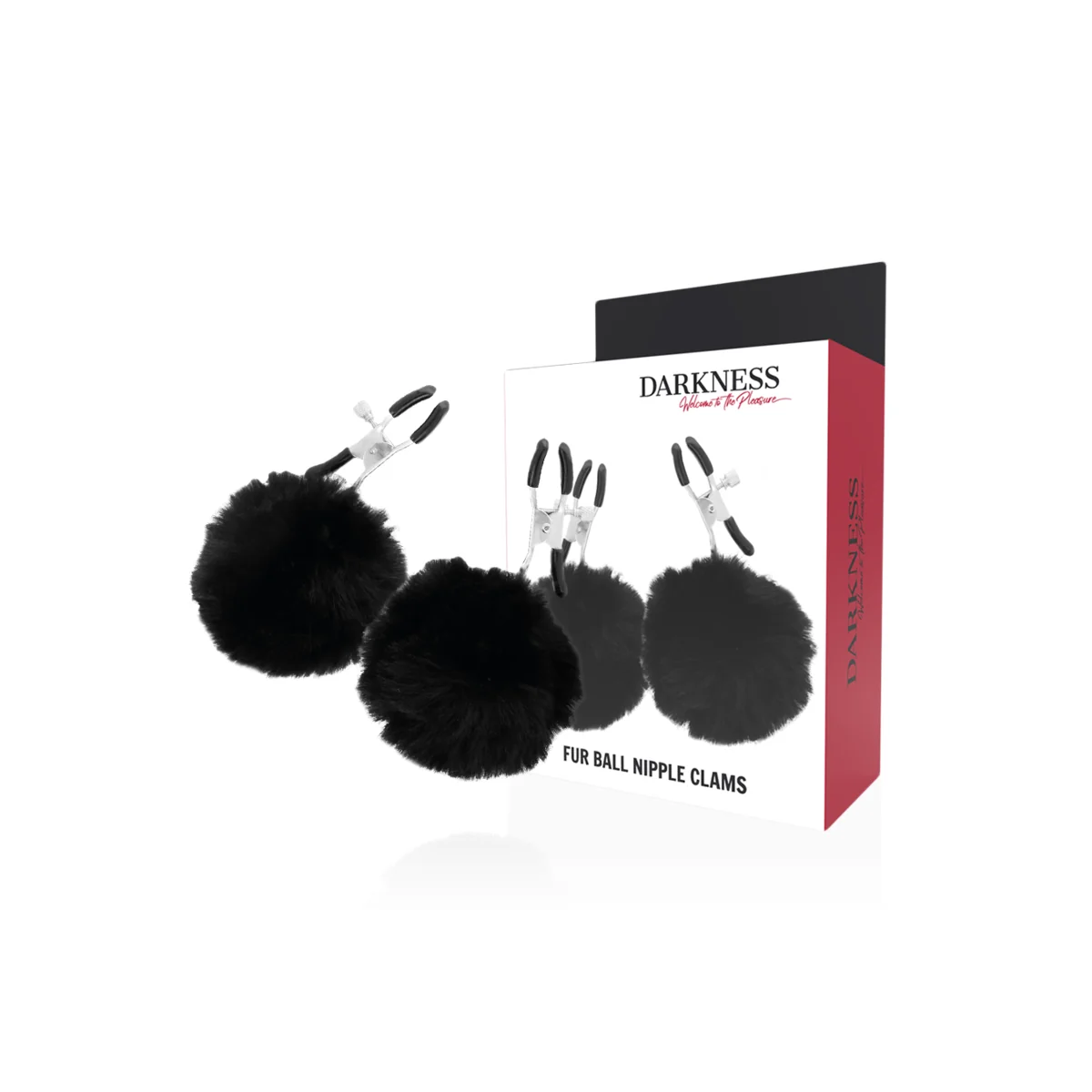 Nippelklammern mit Pom Poms 1 von Darkness Sensations kaufen | Fesselliebe