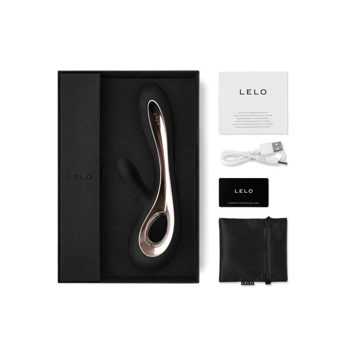 Soraya 2 Schwarzer Kaninchenvibrator von Lelo kaufen | Fesselliebe