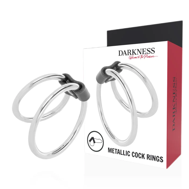 Doppelter Penisring aus Metall von Darkness Sensations kaufen | Fesselliebe