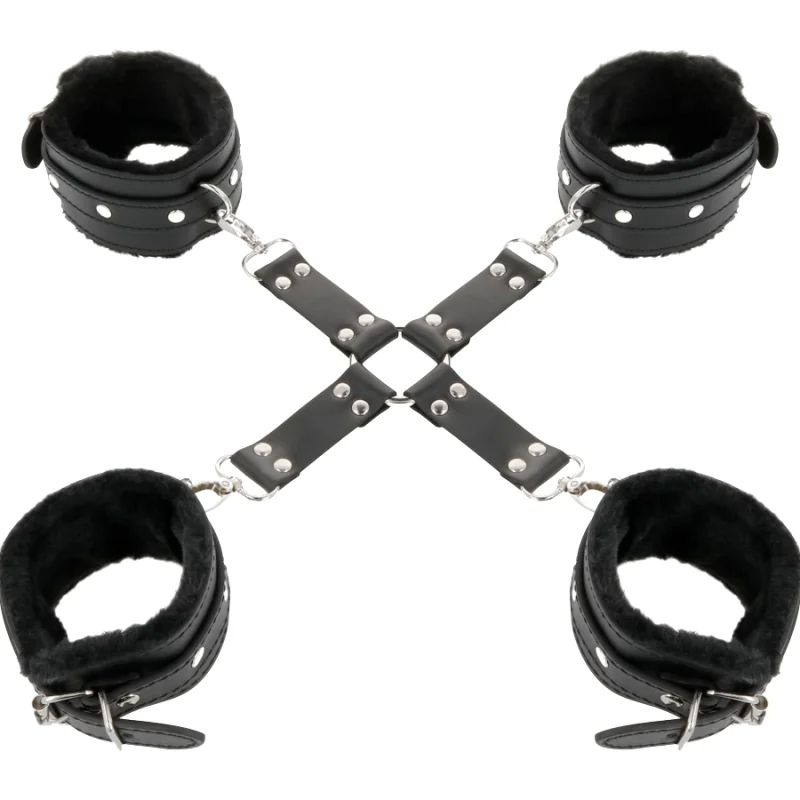 Lederhandschellen für Füsse und Hände Schwarz von Darkness Bondage kaufen | Fesselliebe 2