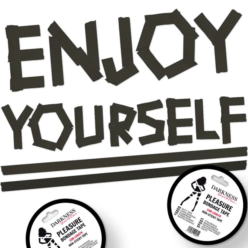 Nicht Klebendes Schwarzes Bondageband 15m von Darkness Bondage kaufen | Fesselliebe 2