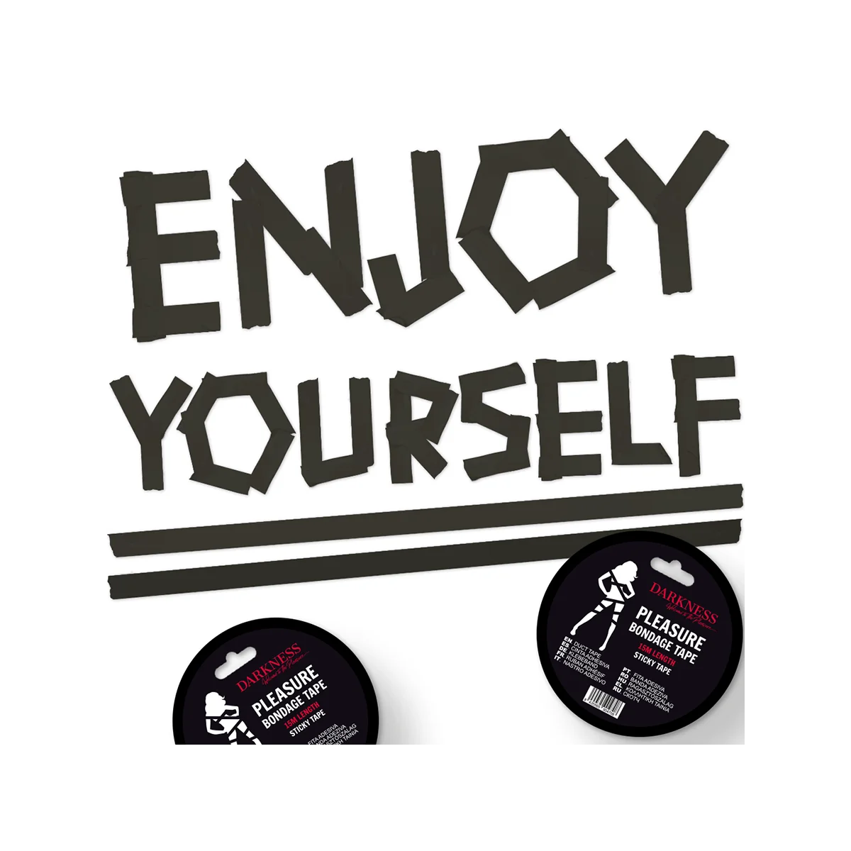 Klebendes Schwarzes Bondageband 15m von Darkness Bondage kaufen | Fesselliebe