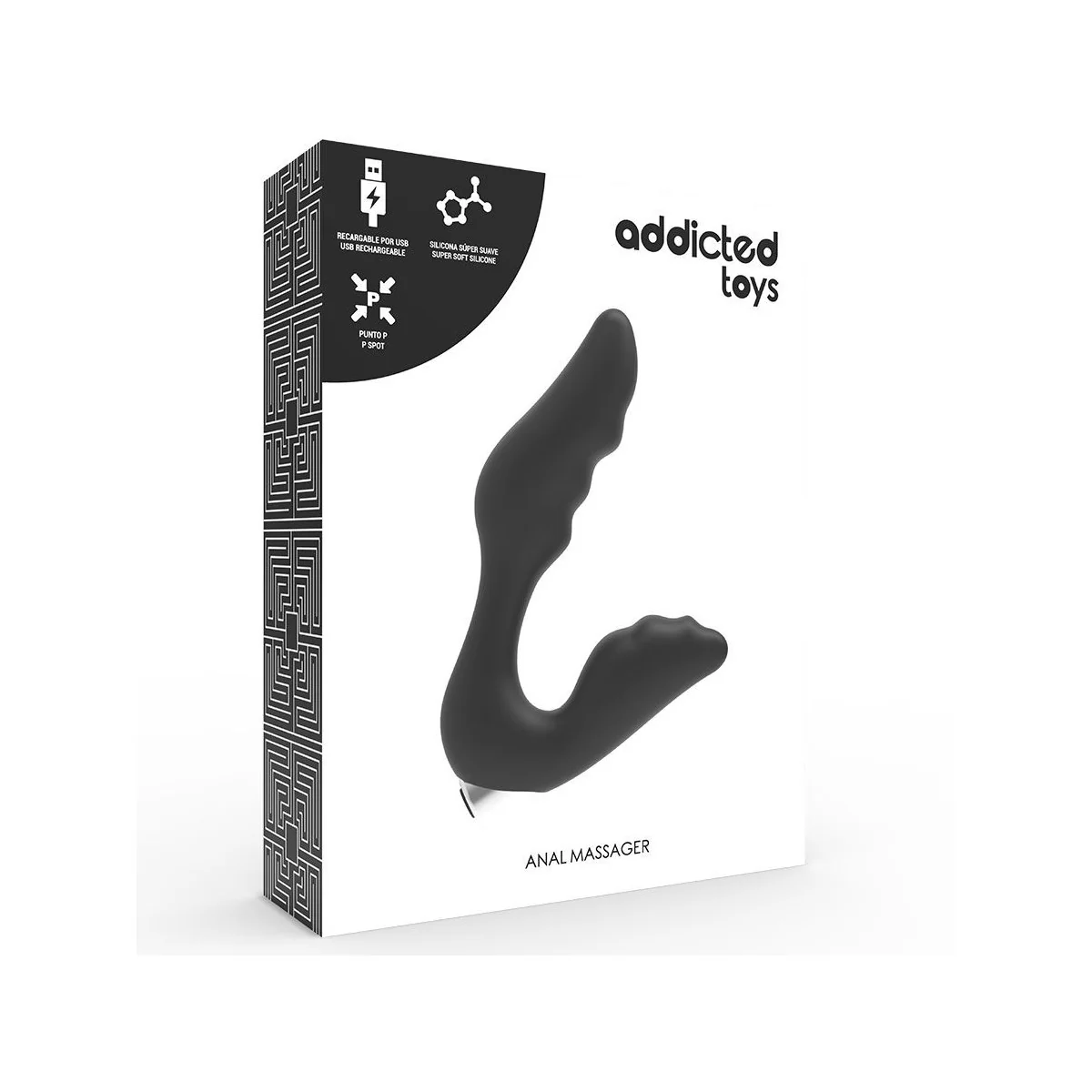 Prostatischer Vibrator wiederaufladbar. Modell 6 - Schwarz von Addicted Toys kaufen | Fesselliebe
