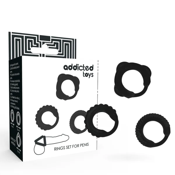 C-Ring-Set Schwarz von Addicted Toys kaufen | Fesselliebe