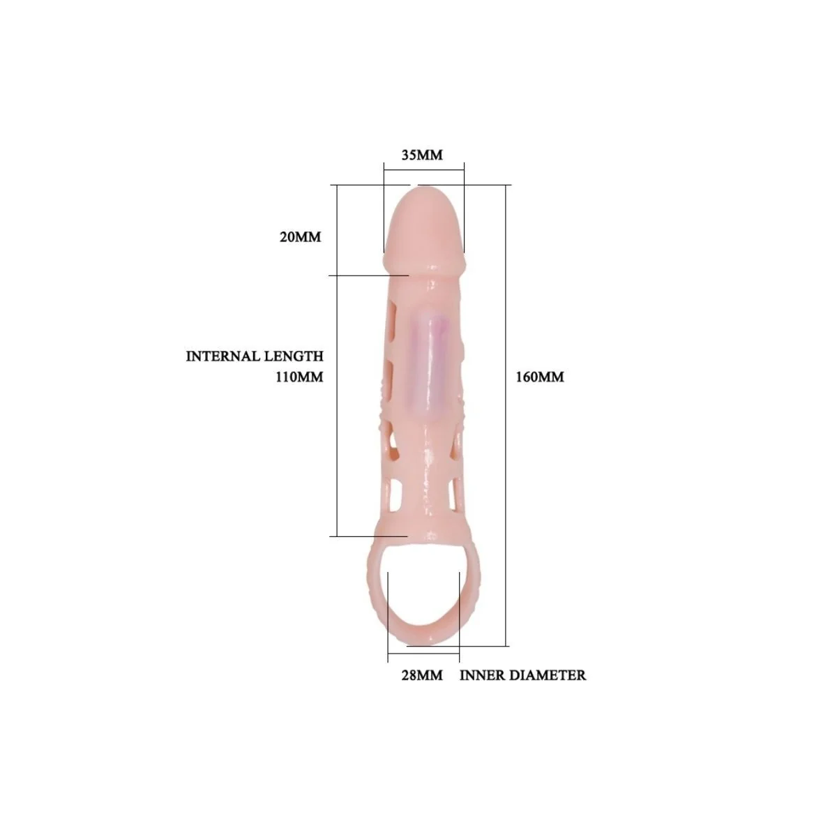 Penis Extender Cover mit Vibration und Natürlichem Gurt 13.5 cm von Baile For Him kaufen | Fesselliebe