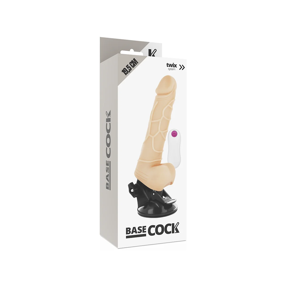 Realistischer Vibrator mit Fernbedienung Natürlich mit Hoden 19.5 cm -O- 4 cm von Basecock kaufen | Fesselliebe