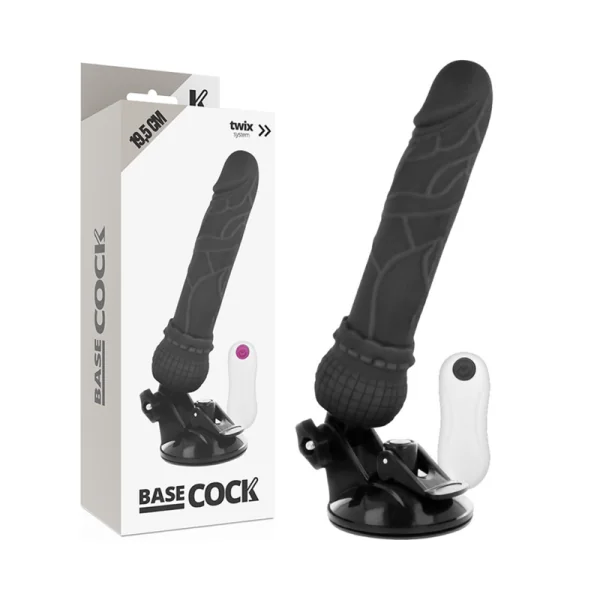 Realistischer Vibrator mit Fernbedienung Schwarz 19.5 cm -O- 4 cm von Basecock kaufen | Fesselliebe