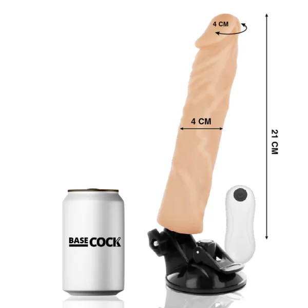 Realistischer Vibrator mit Fernbedienung Naturweiss 21 cm -O- 4 cm von Basecock kaufen | Fesselliebe
