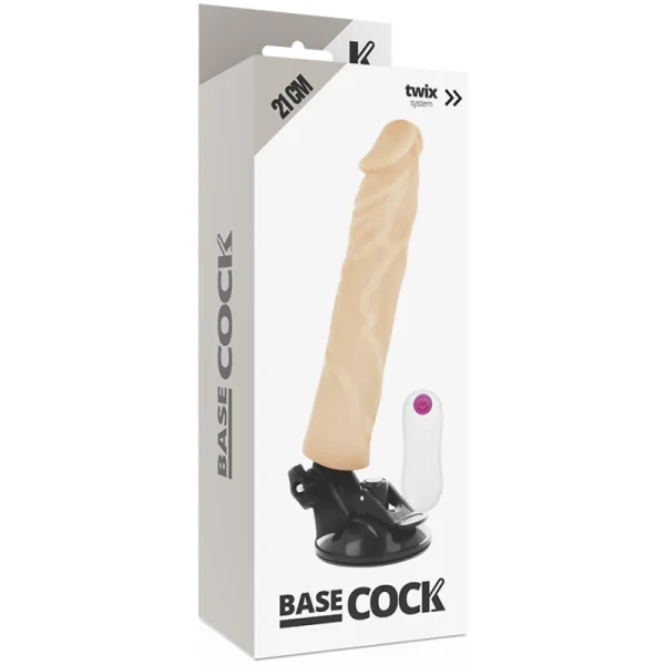 Realistischer Vibrator mit Fernbedienung Naturweiss 21 cm -O- 4 cm von Basecock kaufen | Fesselliebe