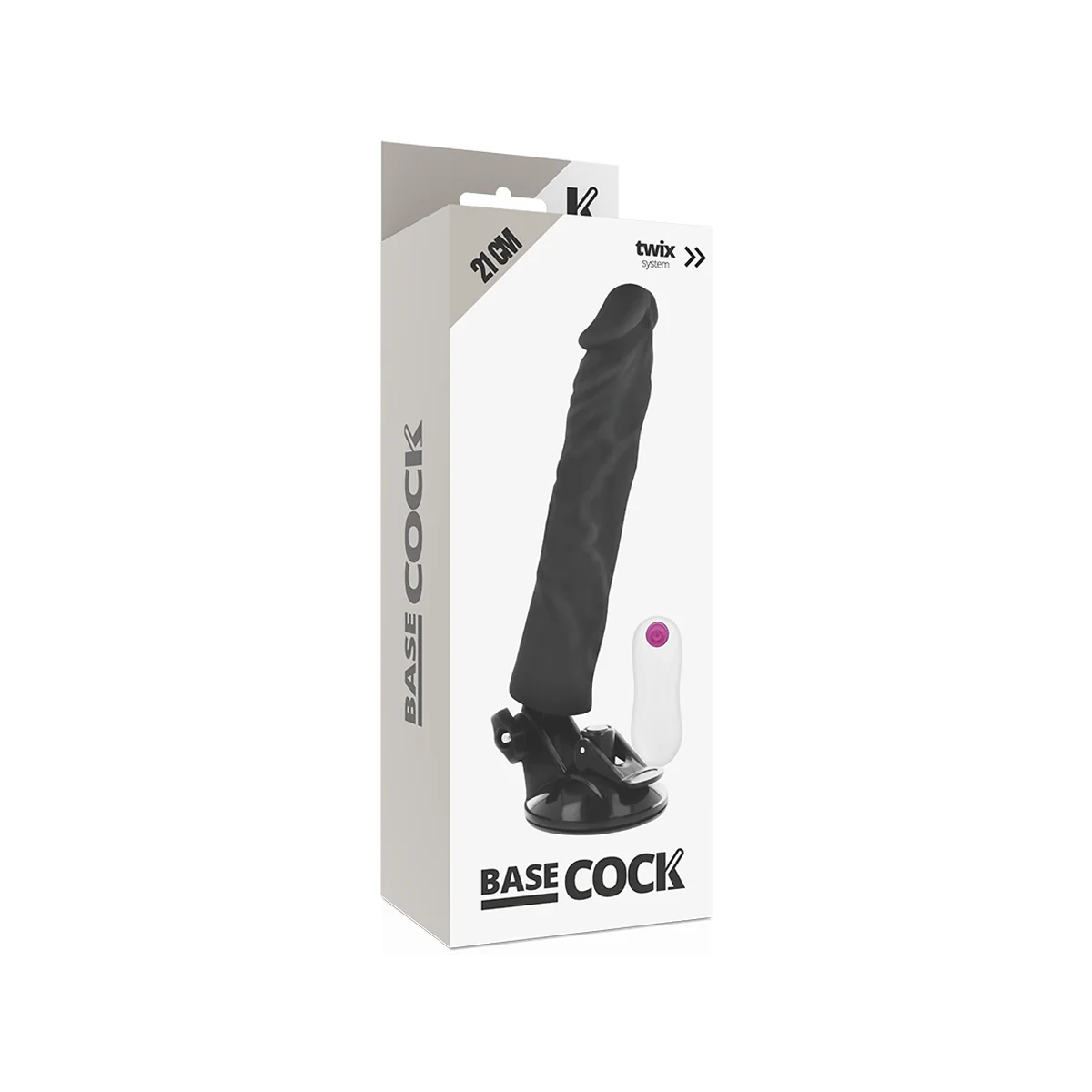 Realistischer Vibrator mit Fernbedienung Schwarz 21 cm -O- 4 cm von Basecock kaufen | Fesselliebe
