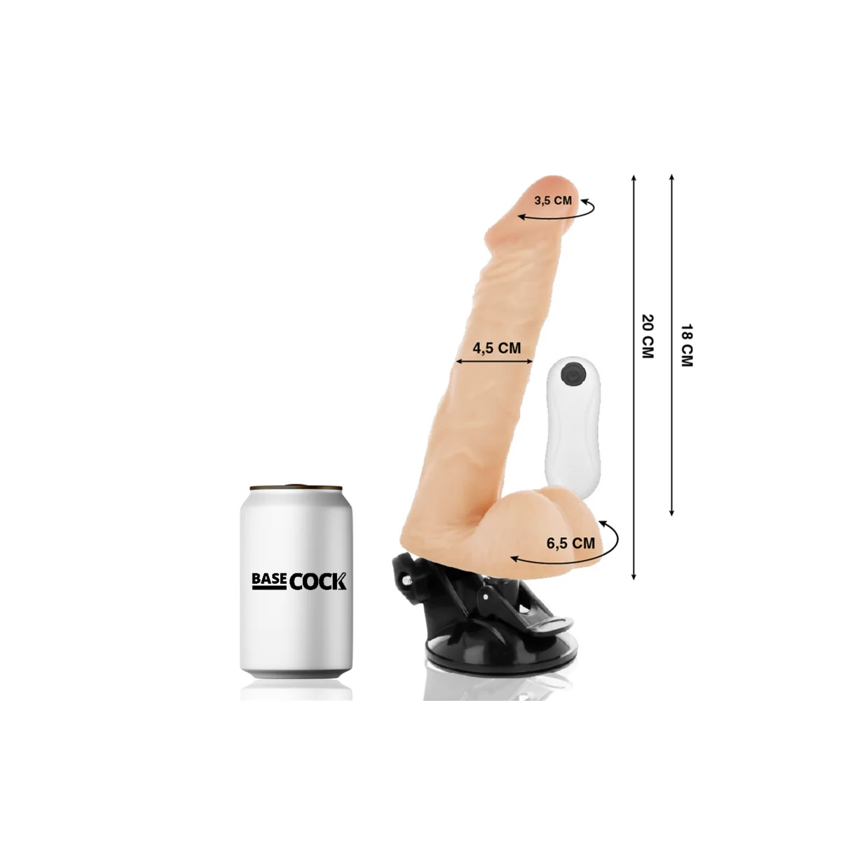 biegsamer Vibrator Natürlich mit Fernbedienung 20 cm -O- 4.5 cm von Basecock kaufen | Fesselliebe