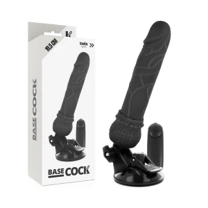 Realistischer Vibrator mit Fernbedienung Schwarz 19.5 cm -O- 4 cm von Basecock kaufen | Fesselliebe