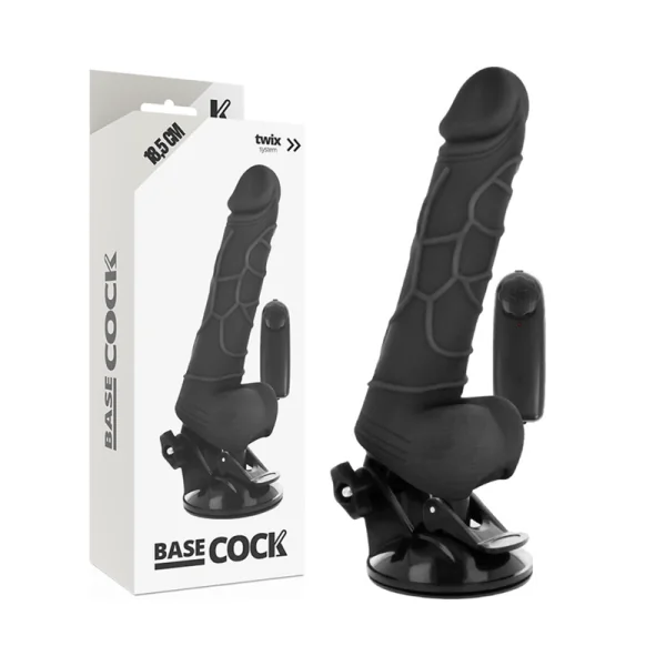 Realistischer Vibrator mit Fernbedienung Schwarz 18.5 cm -O- 4cm von Basecock kaufen | Fesselliebe