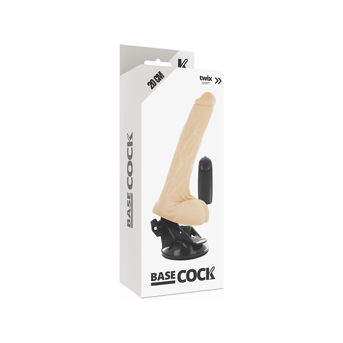 Realistischer Vibrator mit Fernbedienung mit Hoden 20 cm -O- 4 cm von Basecock kaufen | Fesselliebe