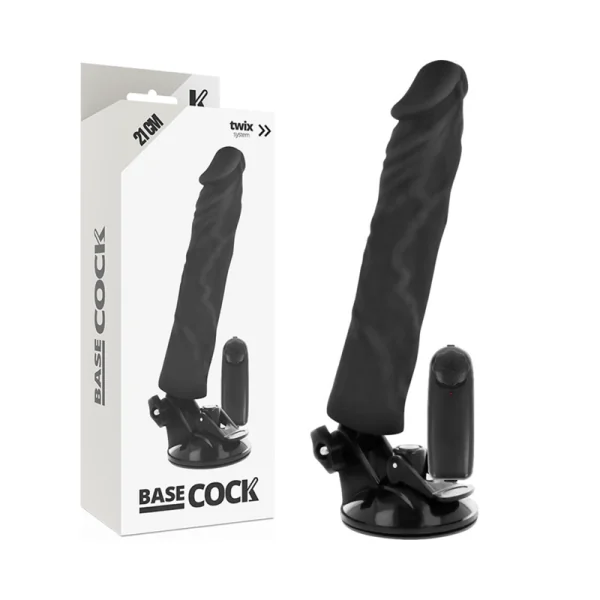 Realistischer Vibrator mit Fernbedienung Schwarz 21 cm -O- 4 cm von Basecock kaufen | Fesselliebe