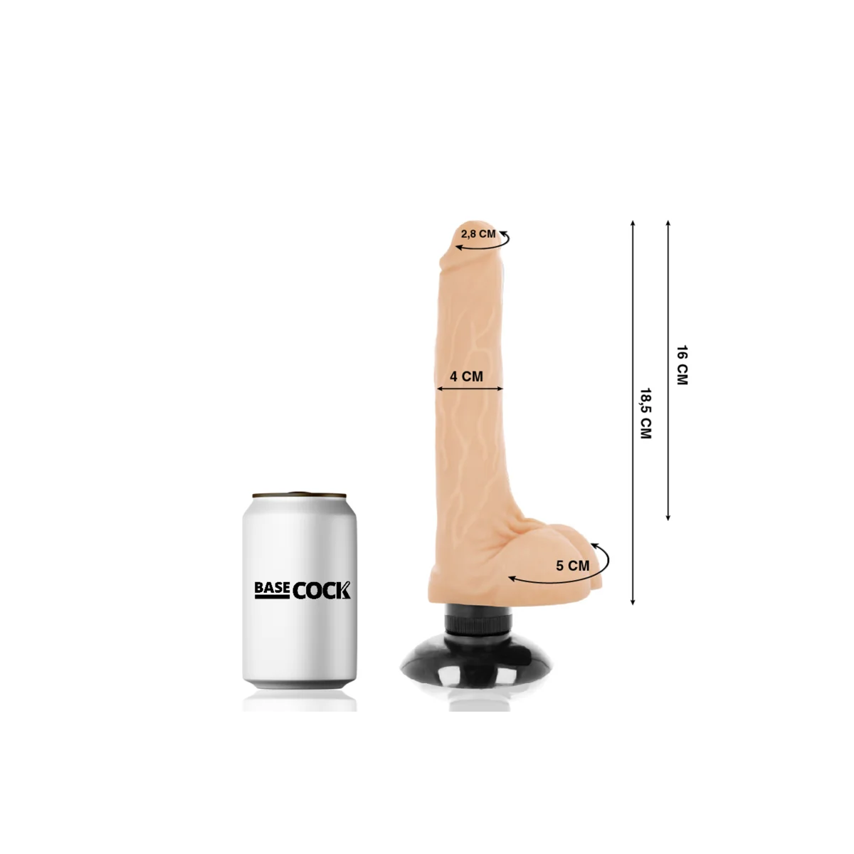 Realistischer Vibrator 2-1 Natürlich 18.5 cm -O- 4 cm von Basecock kaufen | Fesselliebe