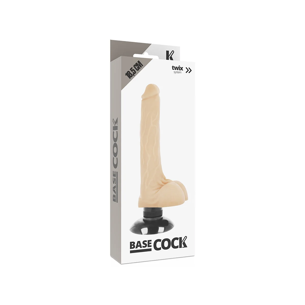Realistischer Vibrator 2-1 Natürlich 18.5 cm -O- 4 cm von Basecock kaufen | Fesselliebe