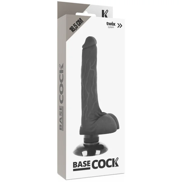 Realistischer Vibrator 2-1 Schwarz 18.5 cm -O- 4 cm von Basecock kaufen | Fesselliebe