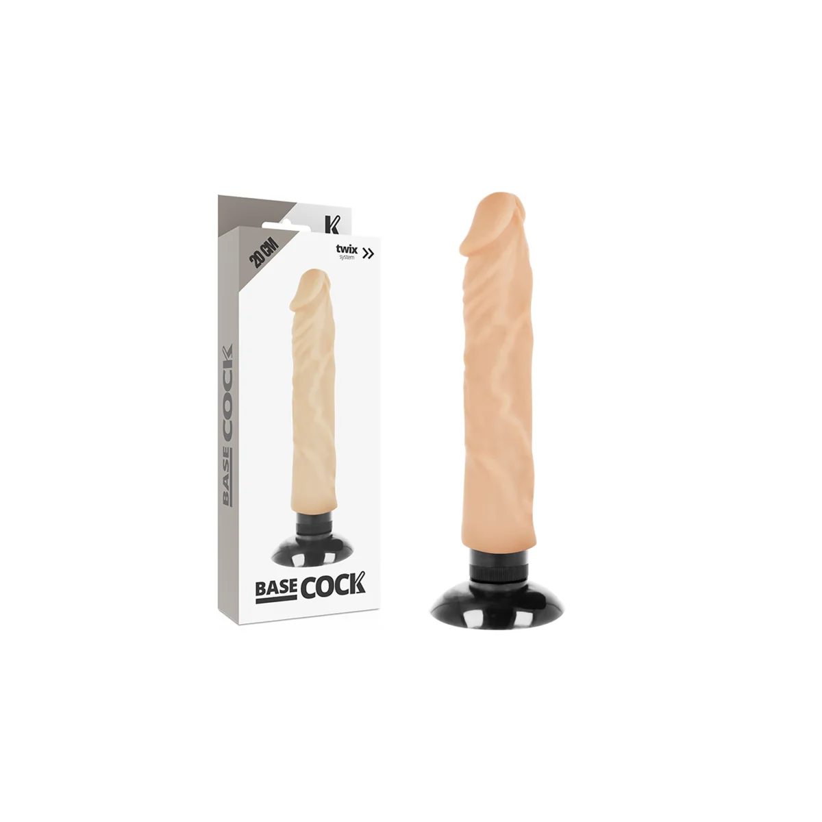 Realistischer Vibrator 2-1 Natürlich 20 cm -O- 4 cm von Basecock kaufen | Fesselliebe