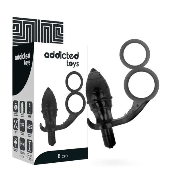 Analplug mit Doppeltem Schwarzen Ring von Addicted Toys kaufen | Fesselliebe