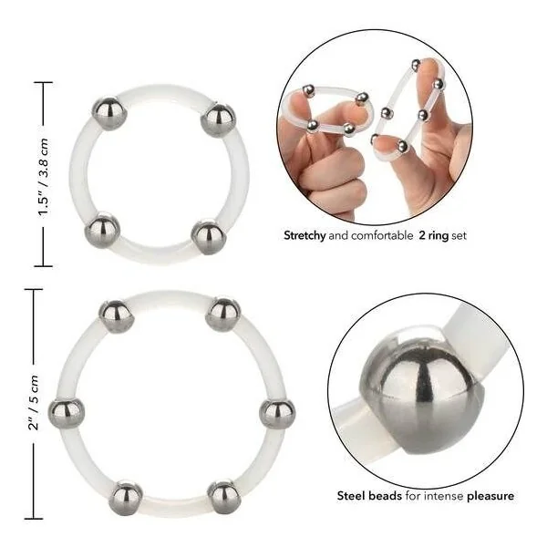 Stahlperlen-Silikonring-Set von Calexotics kaufen | Fesselliebe