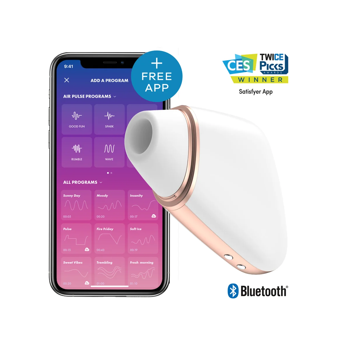 Love Triangle Stimulator & Vibrator Weiss von Satisfyer Connect kaufen | Fesselliebe