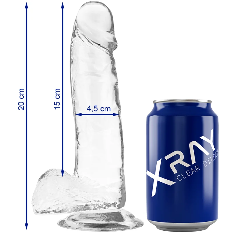 CLEAR COCK MIT BÄLLEN 20 CM -O- 4.5 CM VON X RAY