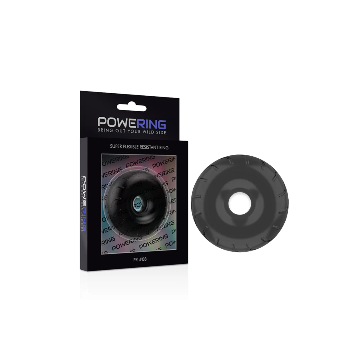Super Flexibler und Widerstandsfähiger Penisring 5cm Pr08 Schwarz von Powering kaufen | Fesselliebe