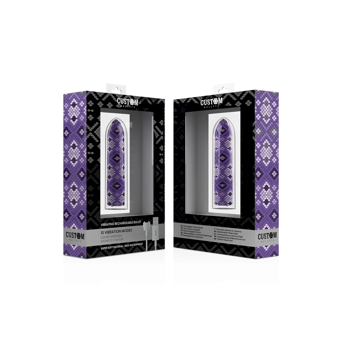 Rechargeable Snake Purple Magnetic Bullet 10v von Custom Bullets kaufen | Fesselliebe