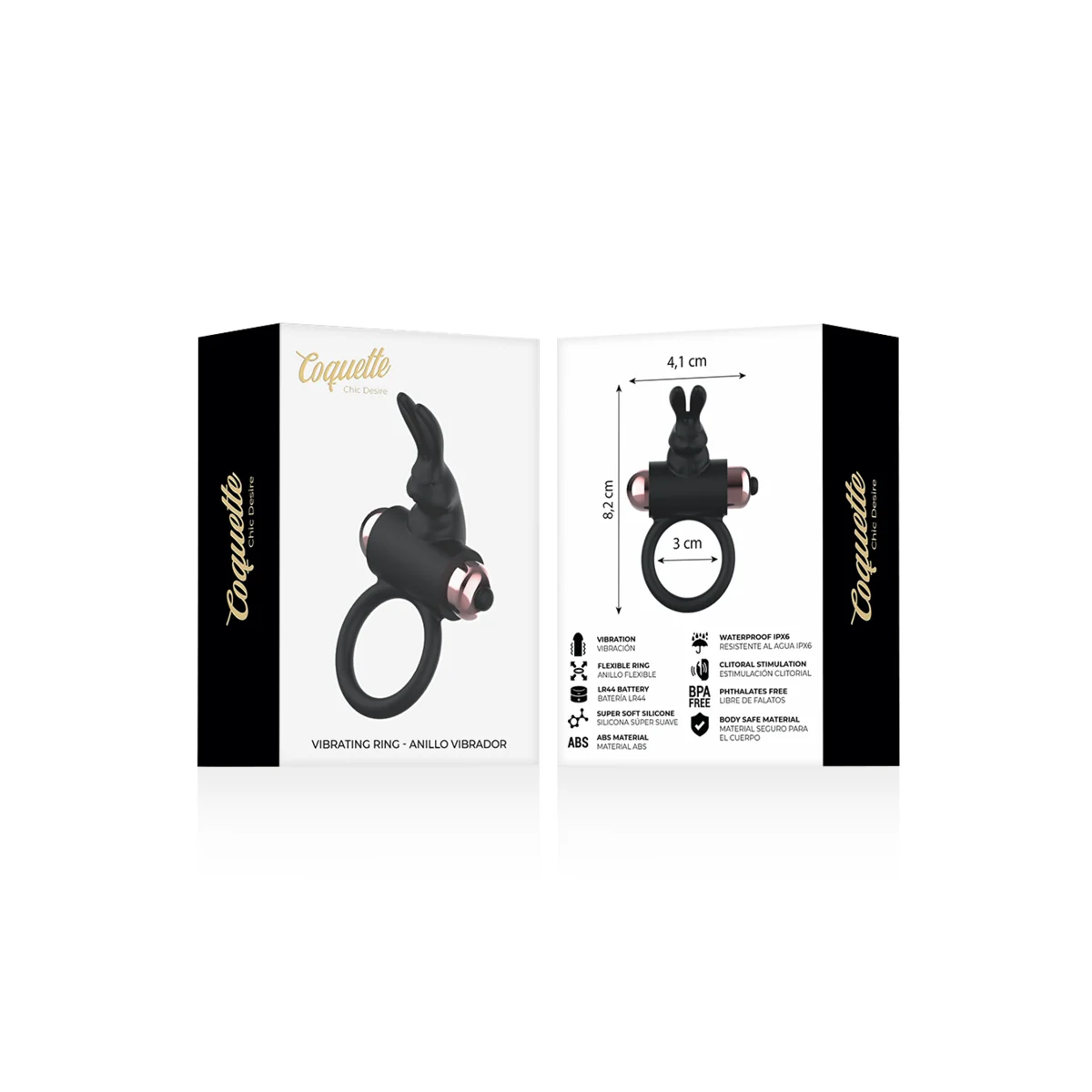 Cockring mit Vibrator Schwarz/ Gold von Coquette Toys kaufen | Fesselliebe