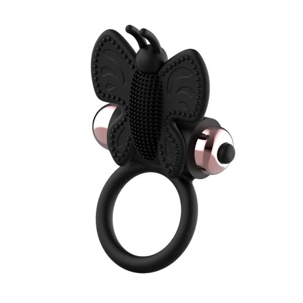 Cockring Schmetterling mit Vibrator Schwarz/ Gold von Coquette Toys kaufen | Fesselliebe