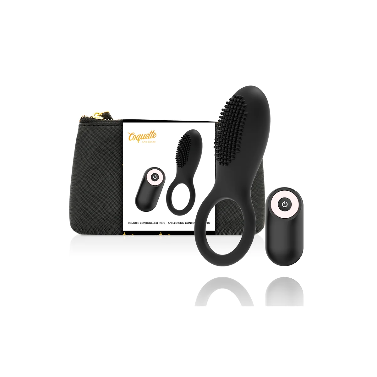 Cockring mit Fernbedienung wiederaufladbar Schwarz/Gold von Coquette Toys kaufen | Fesselliebe
