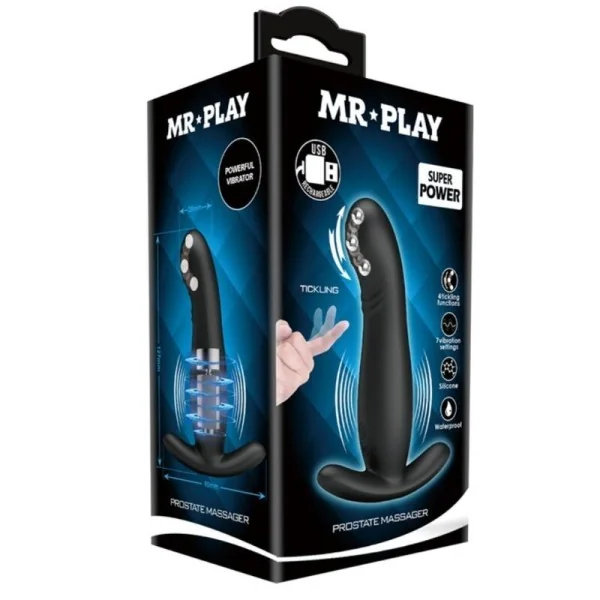 wiederaufladbares Schwarzes Prostatamassager von Mr Play kaufen | Fesselliebe