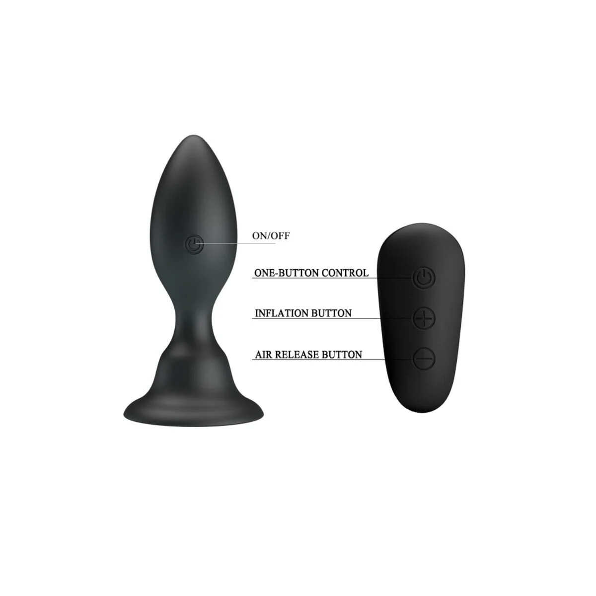 Analstecker mit Vibration, Schwarze mit Fernbedienung von Mr Play kaufen | Fesselliebe