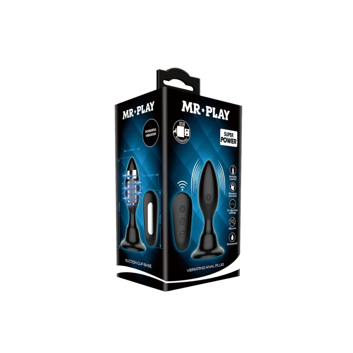 Analstecker mit Vibration, Schwarze mit Fernbedienung von Mr Play kaufen | Fesselliebe