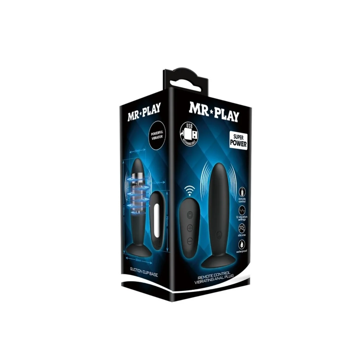 Analstecker mit Vibration, Schwarze mit Fernbedienung von Mr Play kaufen | Fesselliebe