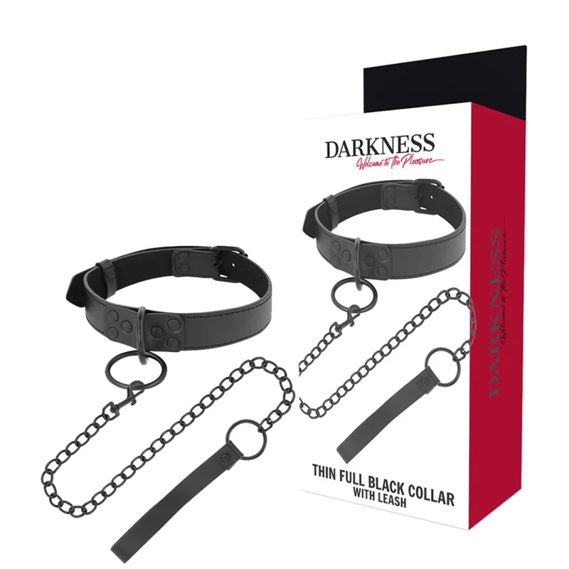 Schwarze Halskette mit Kette von Darkness Bondage kaufen | Fesselliebe