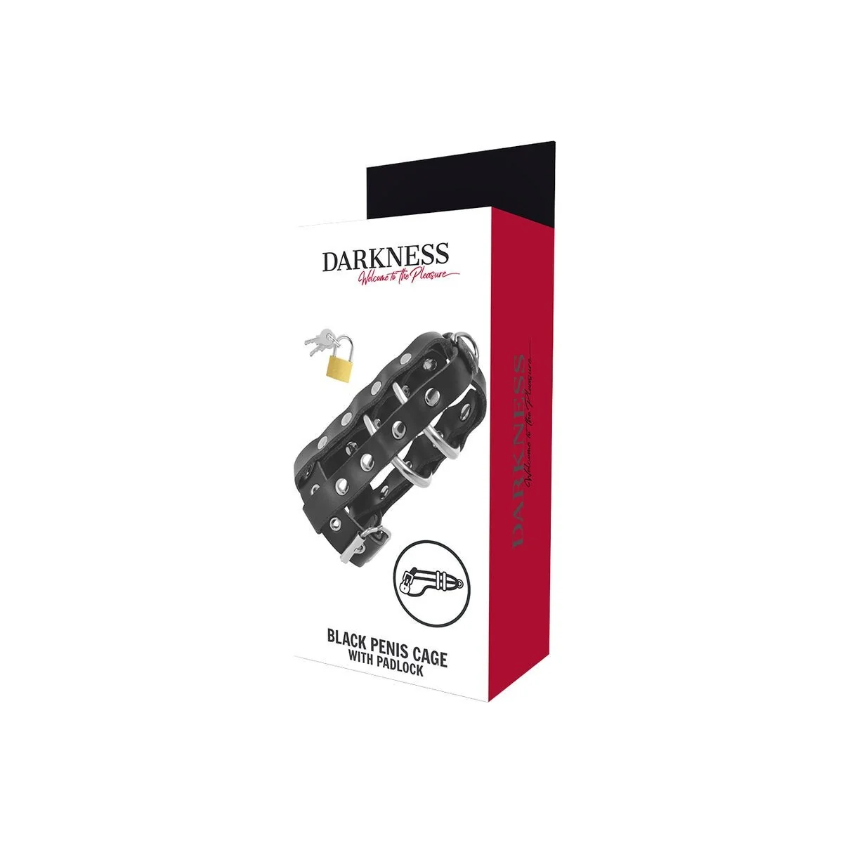 Keuschheitskfig aus Leder mit Schloss von Darkness Bondage kaufen | Fesselliebe