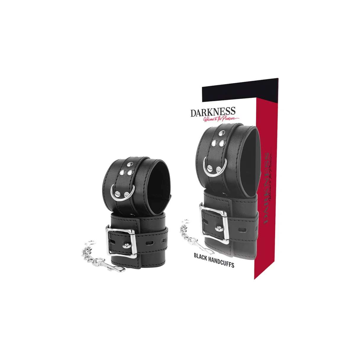 Handschellen aus Schwarzem Leder von Darkness Bondage kaufen | Fesselliebe