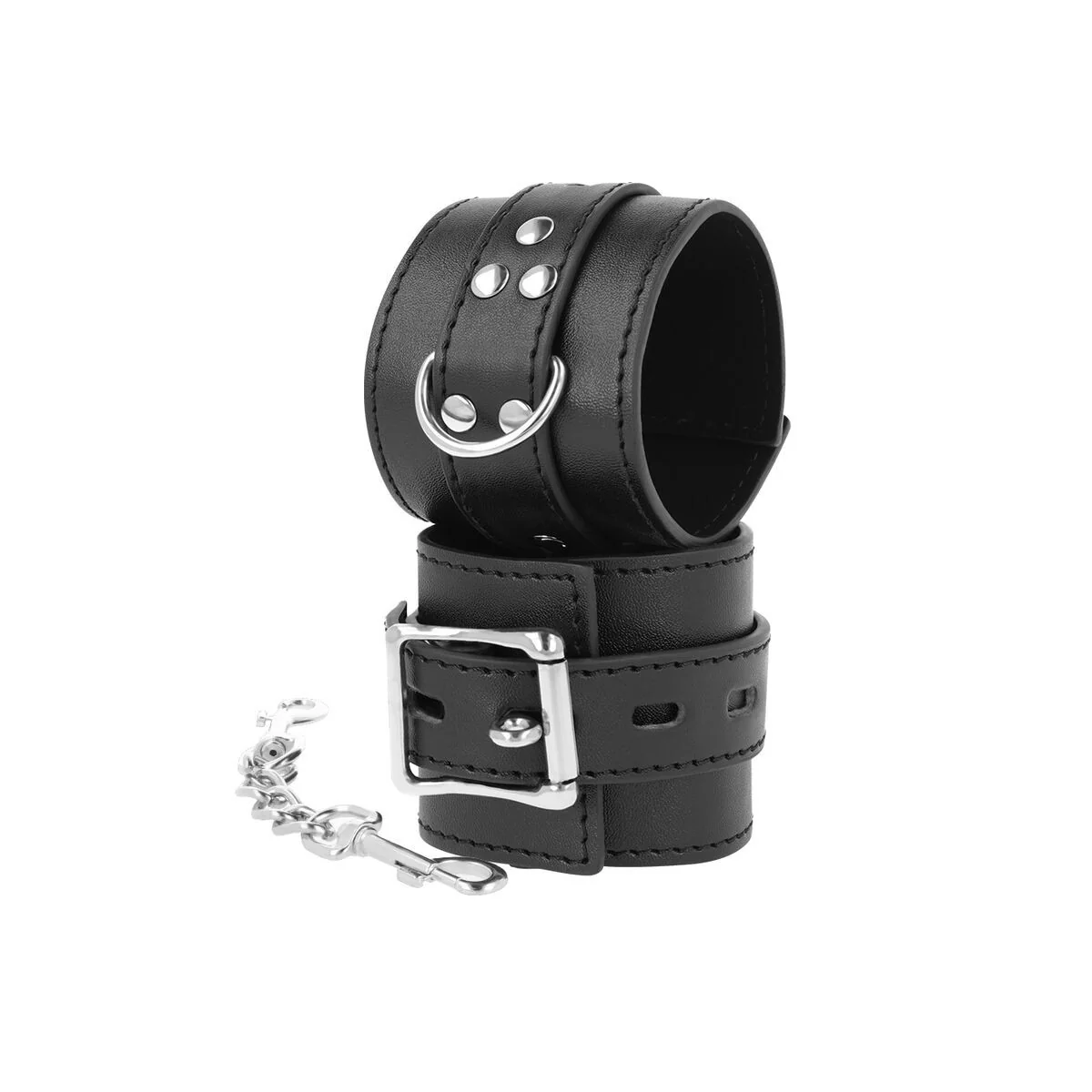 Handschellen aus Schwarzem Leder von Darkness Bondage kaufen | Fesselliebe