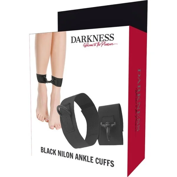 Knöchelmanschetten aus Schwarzem Nylon von Darkness Bondage kaufen | Fesselliebe
