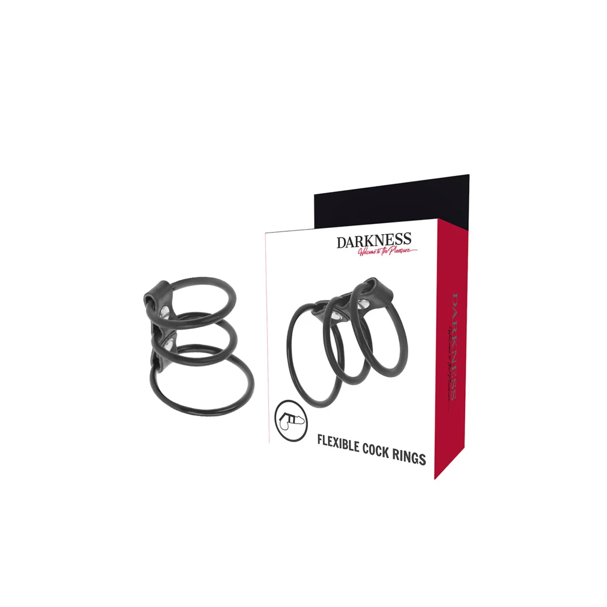 Set aus 3 Flexiblen Penisringen von Darkness Bondage kaufen | Fesselliebe