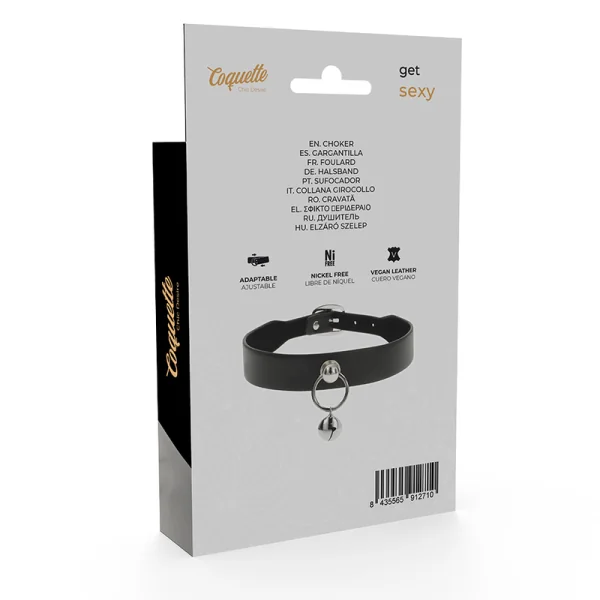Vegane Leder-Halskette Damen-Accessoire Rassel/Reifen von Coquette Accessories kaufen | Fesselliebe