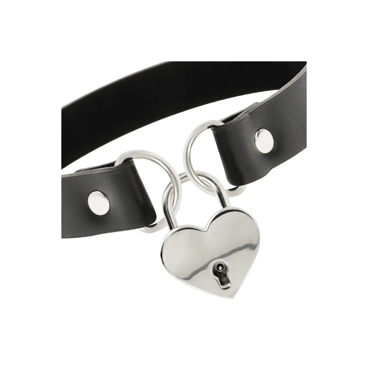 Vegane Leder-Halskette mit Herz-Accessoire mit Schlüssel von Coquette Accessories kaufen | Fesselliebe