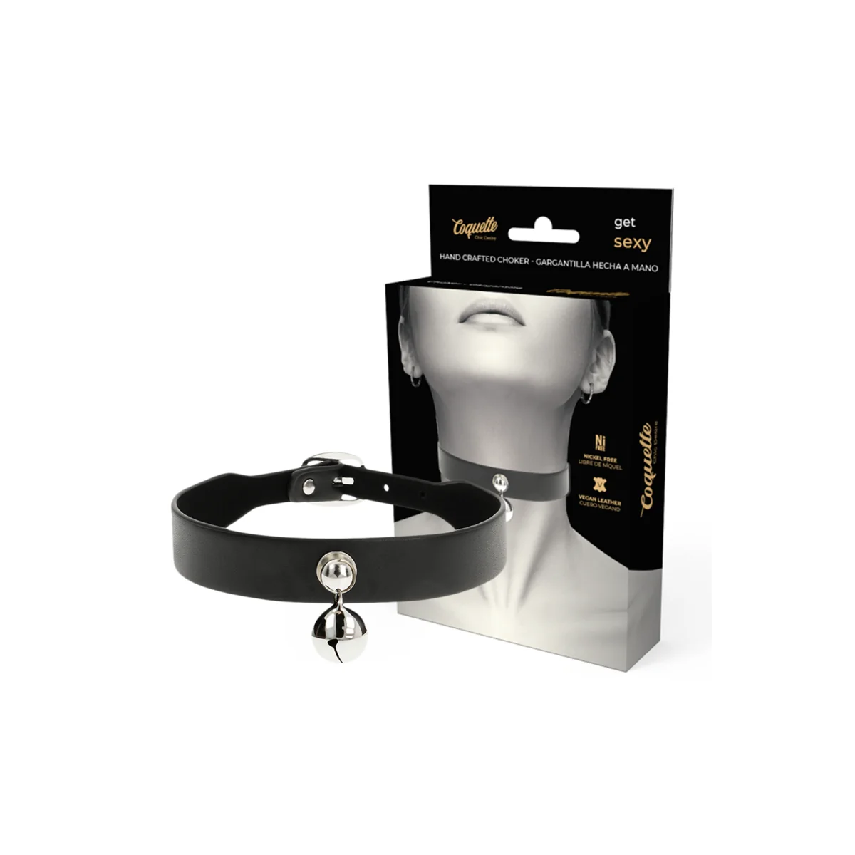 Halskette aus Veganem Leder für Damen Rassel-Zubehör von Coquette Accessories kaufen | Fesselliebe