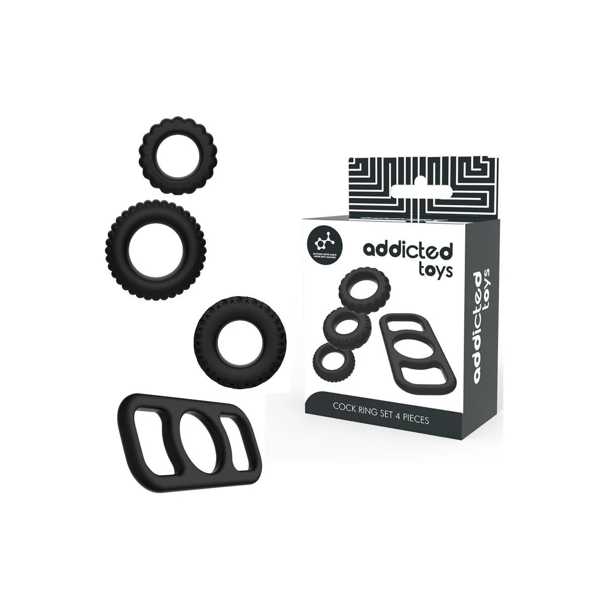 Cock Ring Set 4 Stück von Addicted Toys kaufen | Fesselliebe