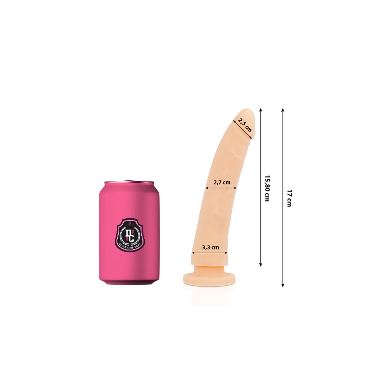 Toys Dildo Natürliches Medizinisches Silikon 17 cm -O- 3 cm von Deltaclub kaufen | Fesselliebe