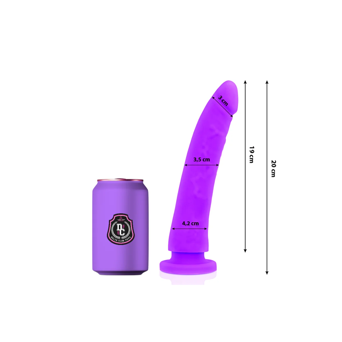 Toys Lila Dildo Medizinisches Silikon 20 cm -O- 4 cm von Deltaclub kaufen | Fesselliebe